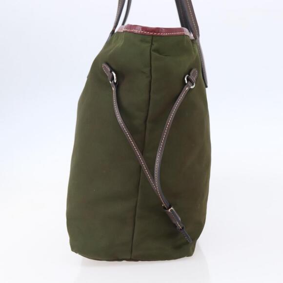 PRADA Tote Bag Nylon Khaki Silver Auth 150572 - Picture 4 of 16
